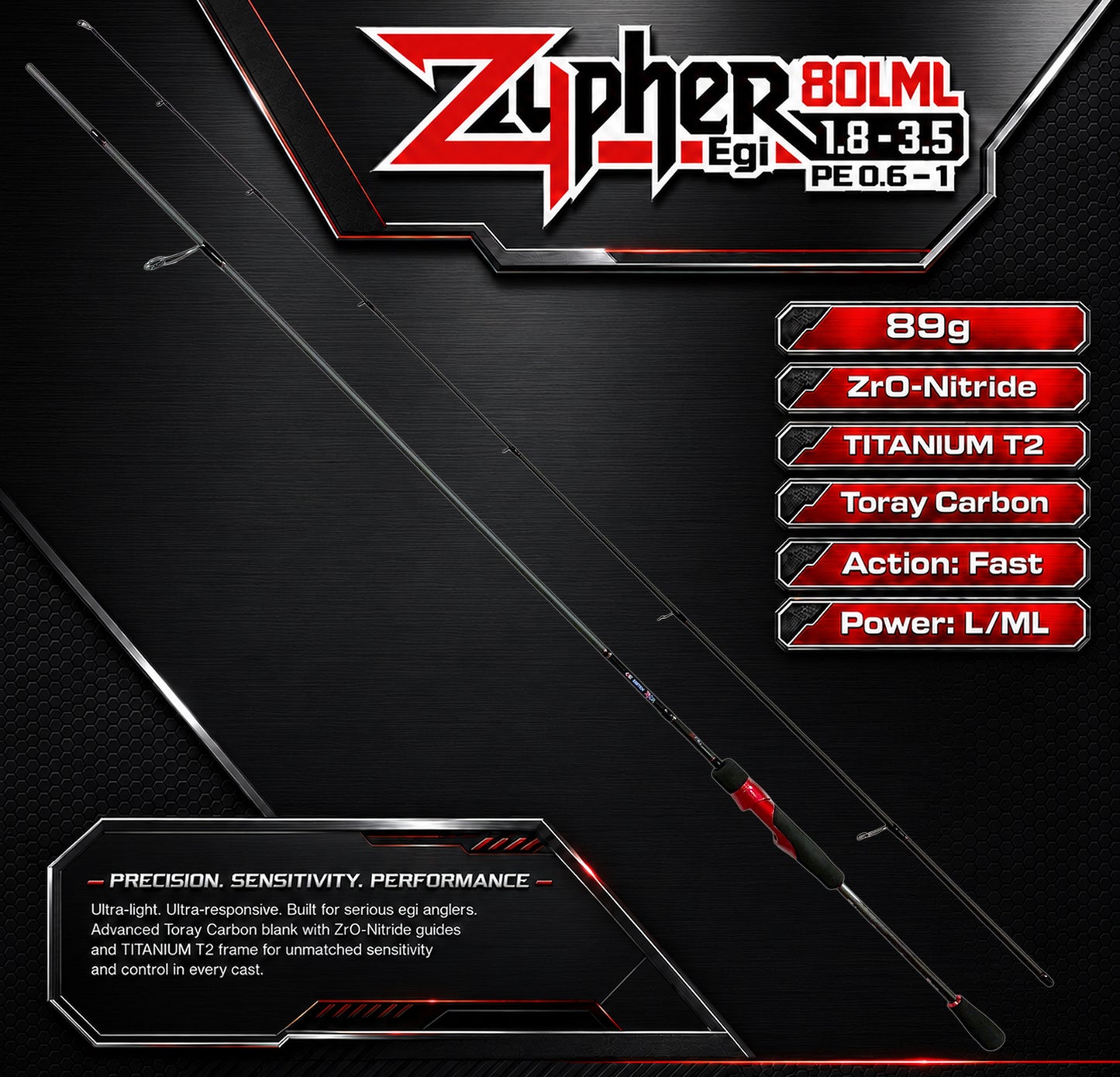 Egitex Zypher 80LML Egi Rod (Pre-Order Offer)